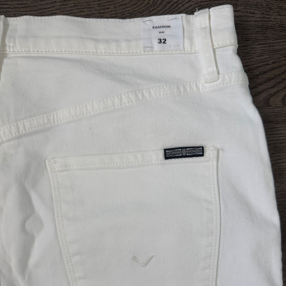 Hudson‎ White Denim Midi Skirt Size 32 NWT High Rise Front Slit Stretch Cotton - Picture 5 of 11